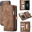 CaseMe Vintage porte monnaie étui compatible avec iPhone XR Marron