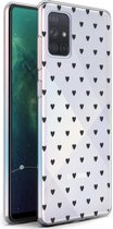 iMoshion Design voor de Samsung Galaxy A71 hoesje - Hartjes - Zwart