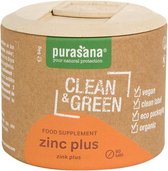 Purasana Clean & Green Zink Plus Tabletten - Met Vitamine C - Voor Ondersteuning Immuumsysteem - 60 Tabletten