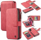 caseme - Hoesje geschikt voor Samsung Galaxy S20 - wallet book case met ritssluiting - rood