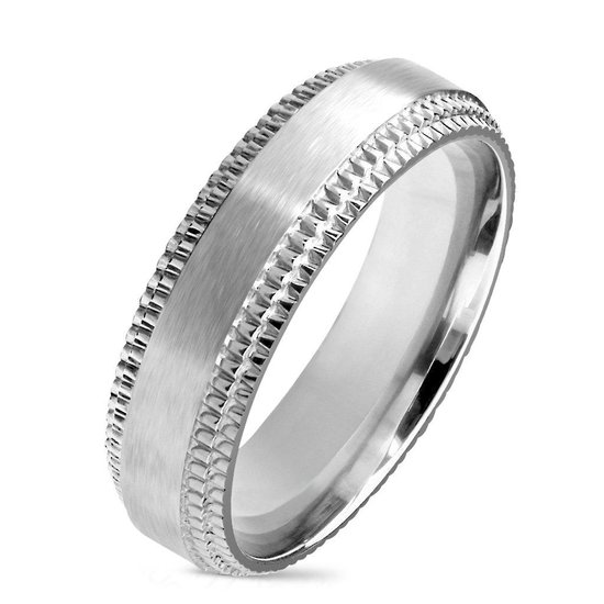 Chisel - Zilveren ring van titanium met unieke rand