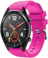 Siliconen Smartwatch bandje - Geschikt voor  Huawei Watch GT siliconen bandje - knalroze - 42mm - Horlogeband / Polsband / Armband