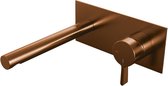 Brauer Copper Edition wastafelkraan inbouw ColdStart met inbouwdeel type S1 greep geborsteld koper PVD