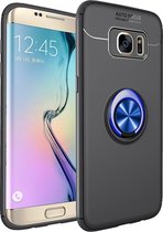 lenuo Shockproof TPU Case voor Samsung Galaxy J4 Plus, met onzichtbare houder (zwart blauw)
