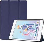 Custer Texture Horizontal Flip Smart PU lederen tas voor iPad Mini 4 / Mini 5, met slaap / waakfunctie en drievoudige houder (blauw)