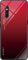 Voor VIVO X27 Gradient Color Glass Case (rood)