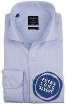 Profuomo Originale slim fit overhemd - mouwlengte 72 cm - twill - lichtblauw - Strijkvrij - Boordmaat: 44