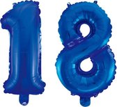 Folieballon 18 jaar blauw 86cm