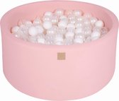 Ronde Ballenbak set incl 300 ballen 90x40cm - Licht Roze: Wit, Transparant, Parel Wit