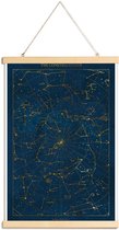 JUNIQE - Posterhanger Constellations gouden -20x30 /Blauw & Goud