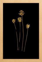 JUNIQE - Poster met houten lijst Palm Silhouettes gouden -40x60 /Goud