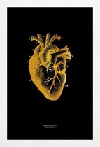 JUNIQE - Poster met houten lijst Human Heart gouden -20x30 /Goud &