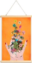 JUNIQE - Posterhanger Frida's Hands -30x45 /Kleurrijk