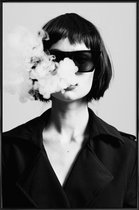 JUNIQE - Poster in kunststof lijst Smoke -20x30 /Wit & Zwart