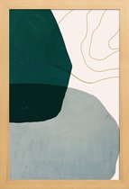 JUNIQE - Poster in houten lijst Interplay -20x30 /Grijs & Groen