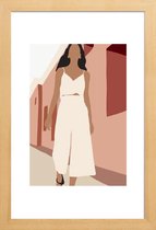 JUNIQE - Poster in houten lijst Summer -60x90 /Rood & Roze
