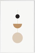 JUNIQE - Poster in kunststof lijst Pendulum -40x60 /Bruin & Ivoor
