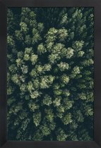 JUNIQE - Poster in houten lijst Bos - luchtfotografie -40x60 /Groen