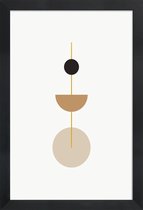 JUNIQE - Poster met houten lijst Pendulum gouden -13x18 /Goud & Ivoor