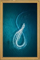 JUNIQE - Poster met houten lijst Gliding -40x60 /Blauw