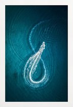JUNIQE - Poster in houten lijst Gliding -40x60 /Blauw