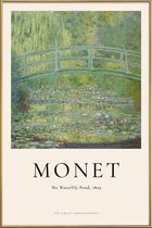 JUNIQE - Poster met kunststof lijst Monet - The Water-Lily Pond -60x90