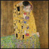 JUNIQE - Poster met kunststof lijst Klimt - The Kiss -20x20 /Kleurrijk