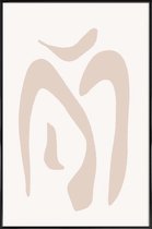 JUNIQE - Poster met kunststof lijst Romantic Streams -13x18 /Ivoor