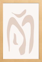 JUNIQE - Poster in houten lijst Romantic Streams -20x30 /Ivoor
