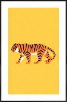 JUNIQE - Poster in kunststof lijst Tiger Yellow -60x90 /Geel & Oranje
