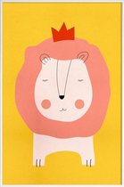 JUNIQE - Poster met kunststof lijst Lion King -13x18 /Kleurrijk