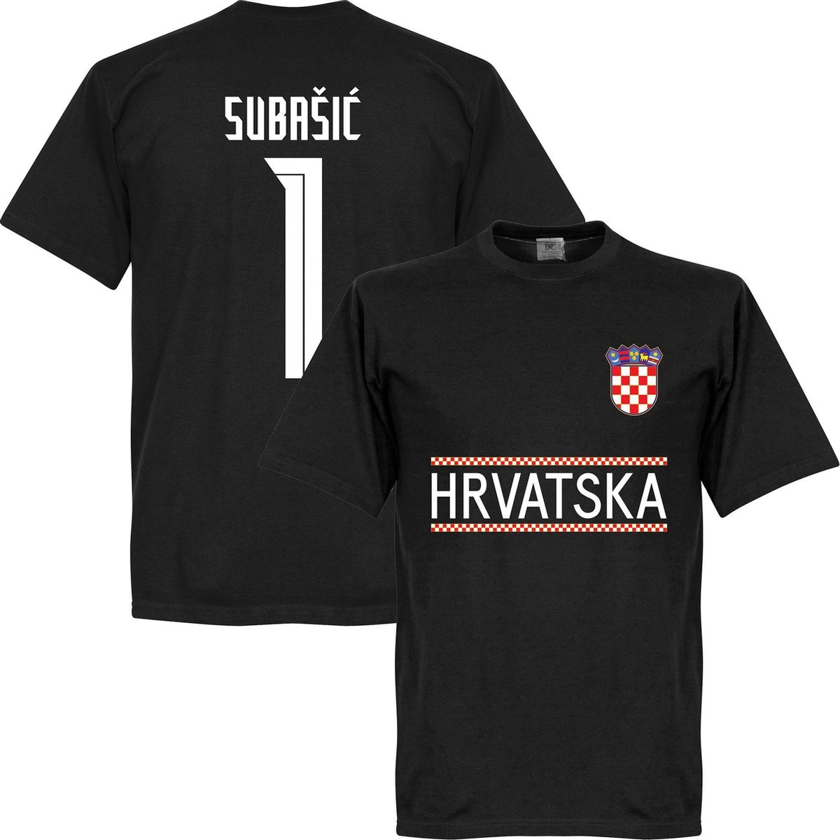 1200x1200.jpg Kroatië Subasic 1 Team T-Shirt 2021-2022 - Zwart - Kinderen - 116 - Afbeelding 1