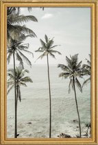 JUNIQE - Poster met houten lijst Tropical Dreams -13x18 /Blauw & Grijs