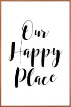 JUNIQE - Poster met kunststof lijst Our Happy Place -20x30 /Wit &