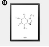 Molecule Poster Coffee - 20x25cm Canvas - Multi-color