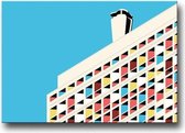 Cité Radieuse by Le Corbusier Poster - 15x20cm Canvas - Multi-color