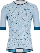 Santini Fietsshirt korte mouwen Heren Blauw - Pietra Sleek Short Sleeve Tri Jersey - L