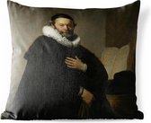 Buitenkussens - Tuin - Portret van Johannes Wtenbogaert - schilderij van Rembrandt van Rijn - 40x40 cm