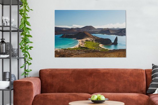 Canvas Schilderij Helder water langs vulkaanlandschap in Ecuador - 140x90 cm - Wanddecoratie - OneMillionCanvasses