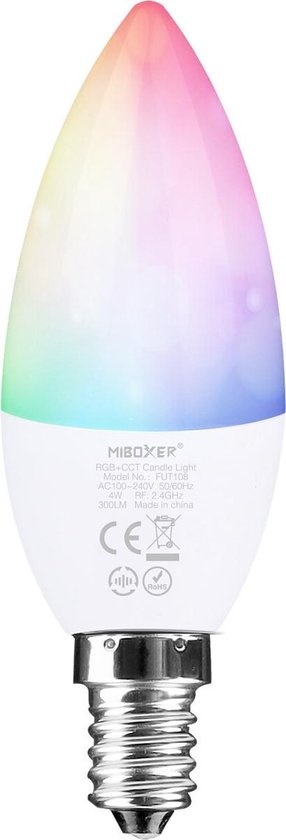 Ampoule bougie LED E14 RVB et blanc 470 lm à intensité variable