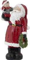 Père Noël sur épaulette rouge 18,5x13,5xH36,5 cm Résine