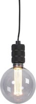 QAZQA cavalux - Moderne LED Dimbare Hanglamp met Dimmer - 1 lichts - Ø 12.5 cm - Zwart -  Woonkamer | Slaapkamer