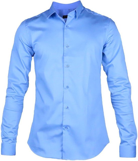 Rox - Heren overhemd Danny - Lichtblauw - Slanke pasvorm - Maat L