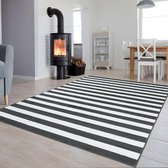 Tapiso Luxury Vloerkleed Grijs Wit Woonkamer Modern Tapijten Maat- 80x150