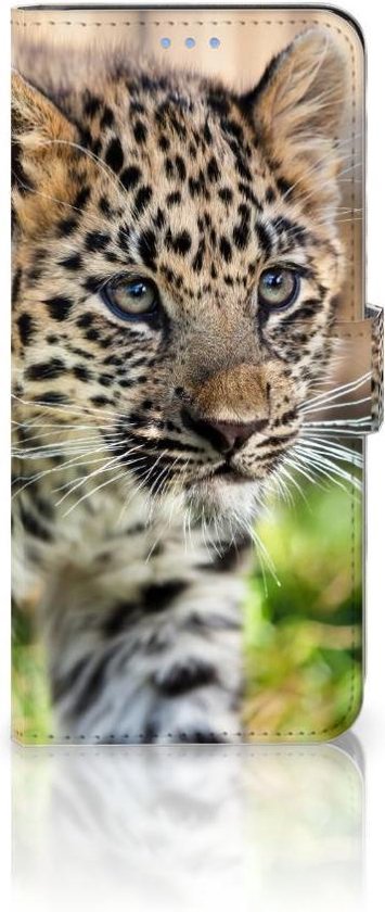 Coque OPPO A73 5G Cuir PU Protection Etui Housse pour Bébé Leopard