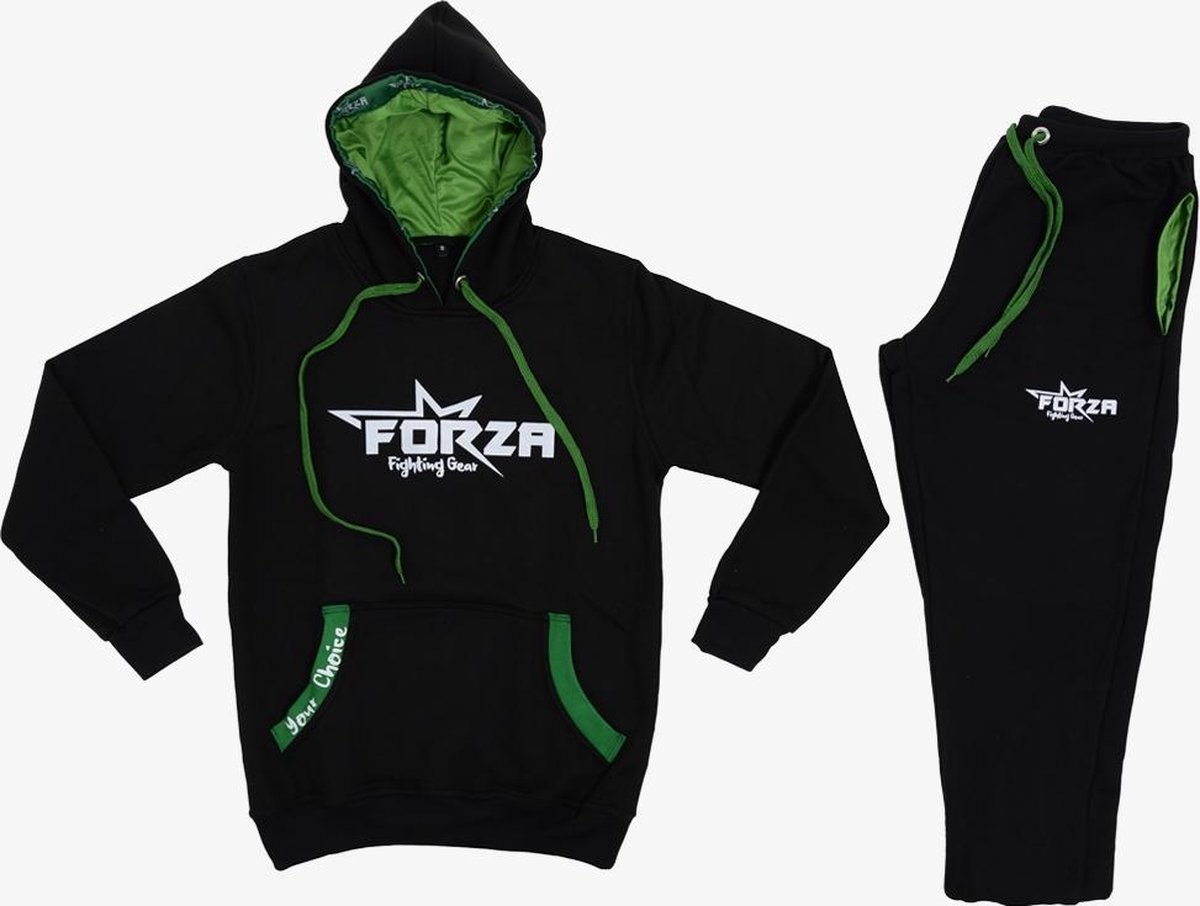Forza Sportswear Jogging pak - 0 / 4 jaar - hoodie - zwart / groen