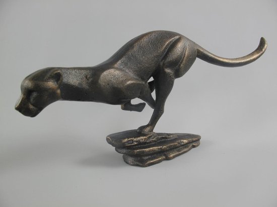 Metalen beeld - Luipaard - Ijzer bruin - 13 cm hoog