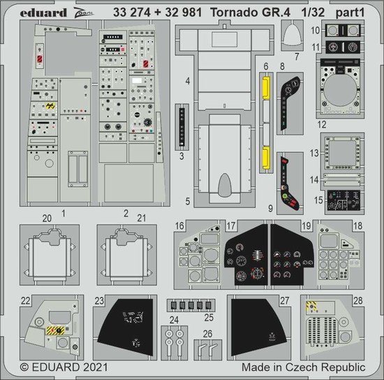 Eduard Modelbouwdecoratie - 32981 Tornado GR.4 interior for Photo-etch