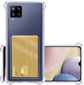Samsung Galaxy A12 Hoesje Card Case Met Pasjeshouder - Transparant