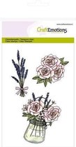 CraftEmotions stempel A6 - Pot met rozen en lavendel High Tea Rose